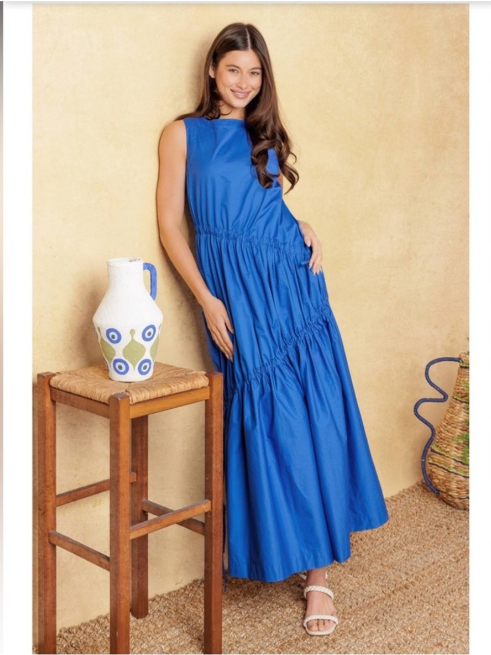 FLYING TOMATO BLUE
WOVEN asymmetrical MIDI DRESS 100% COTTON Size
L